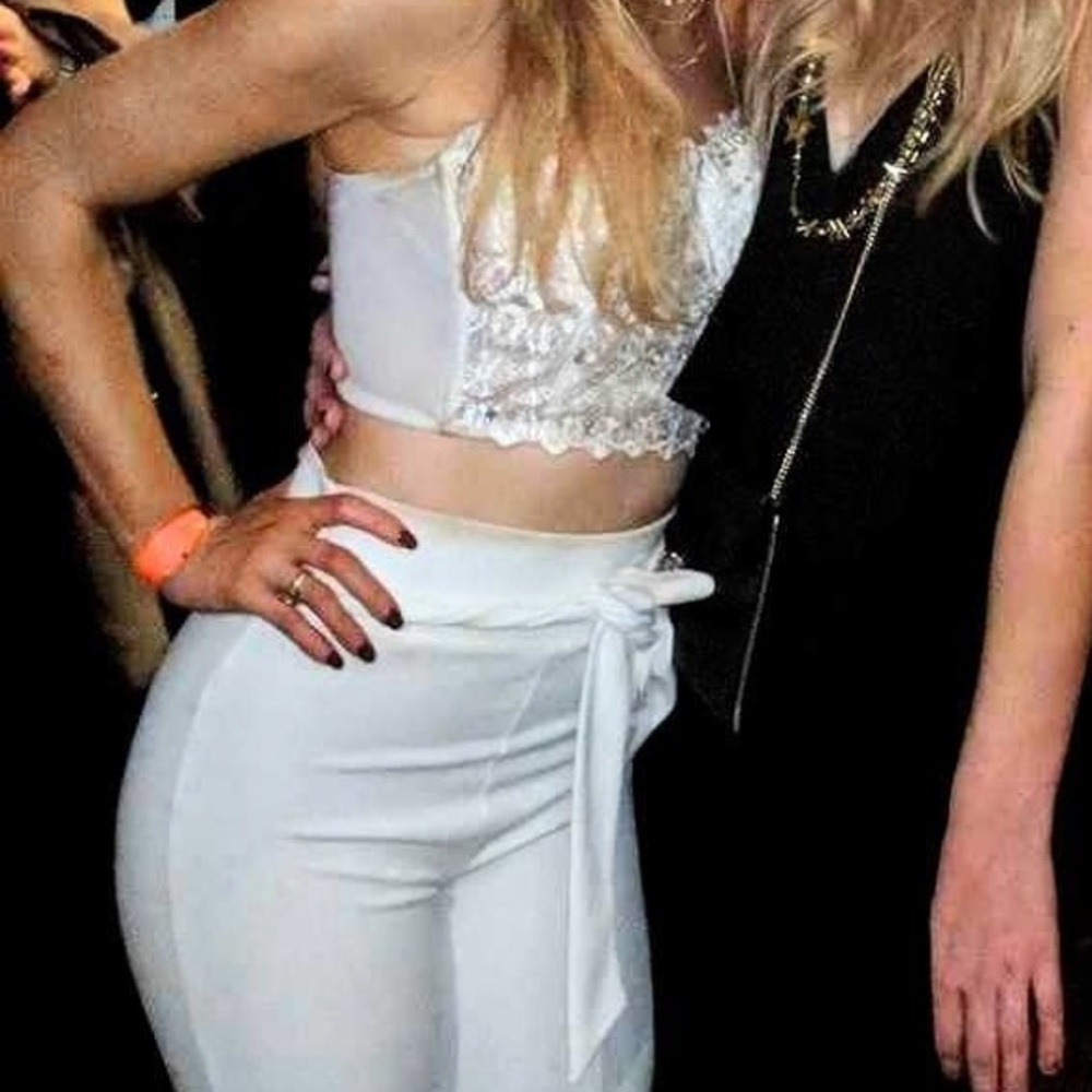 Cropped jeweled top